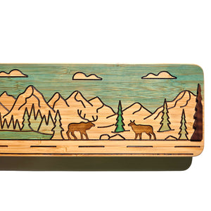 National Park Wall Art on Bamboo Base with Walnut Inlays